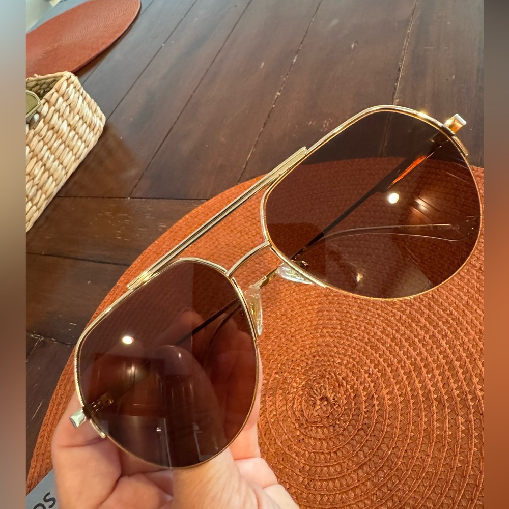 Gold Aviator Sunglasses
